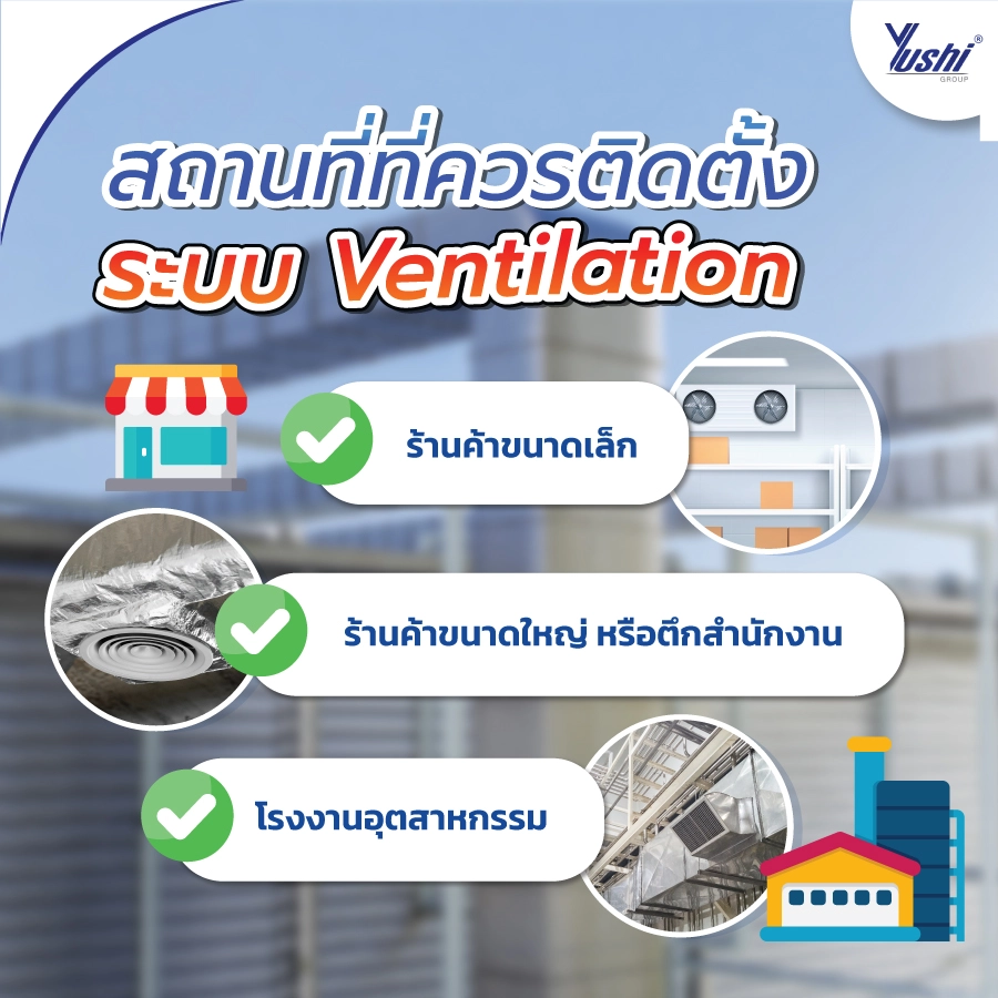 สถานที่ที่ควรติดตั้ง ระบบ Ventilation
